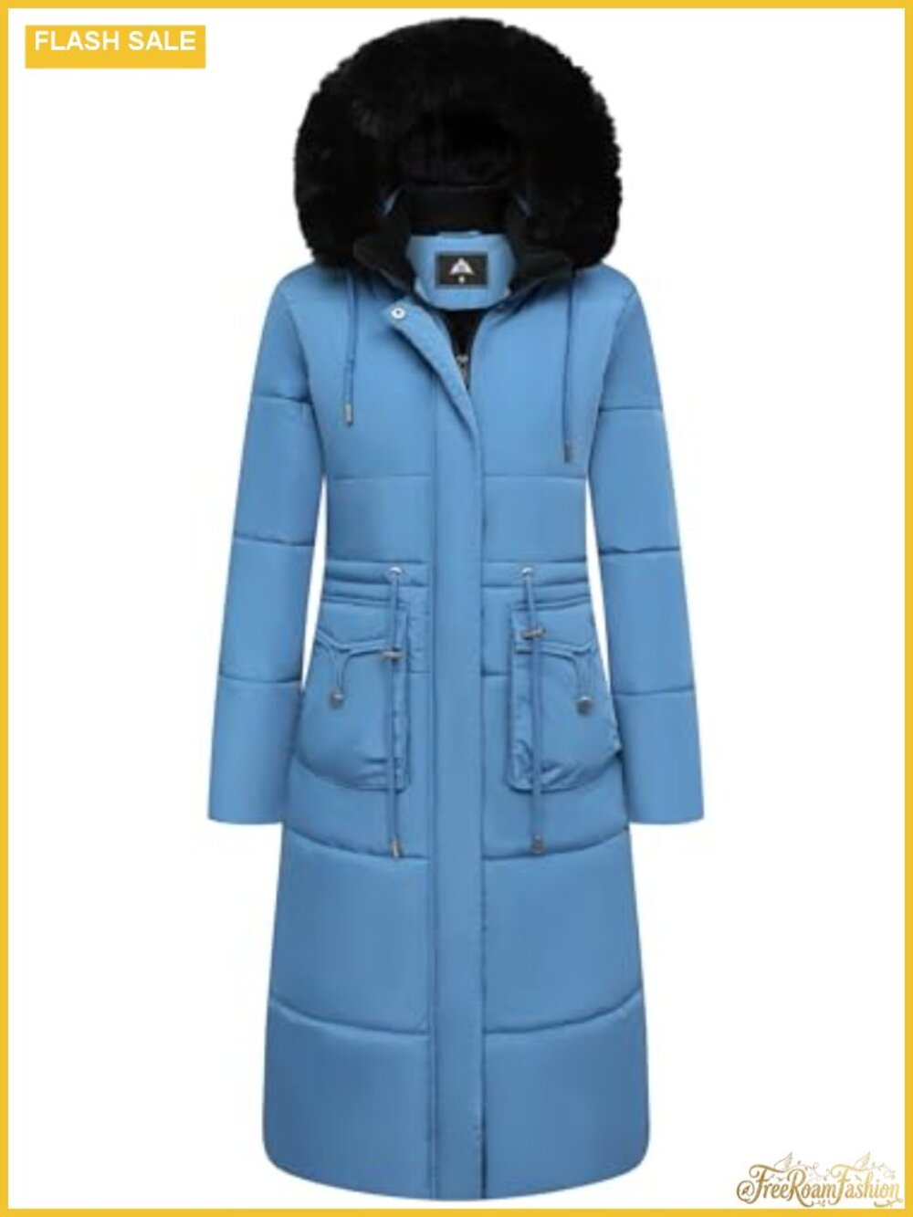 Women's Waterproof Maxi Puffer Down Coat Fleece Lined Faux Fur Hood Winter